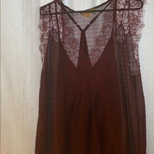 Vici dolls maroon lace tunic